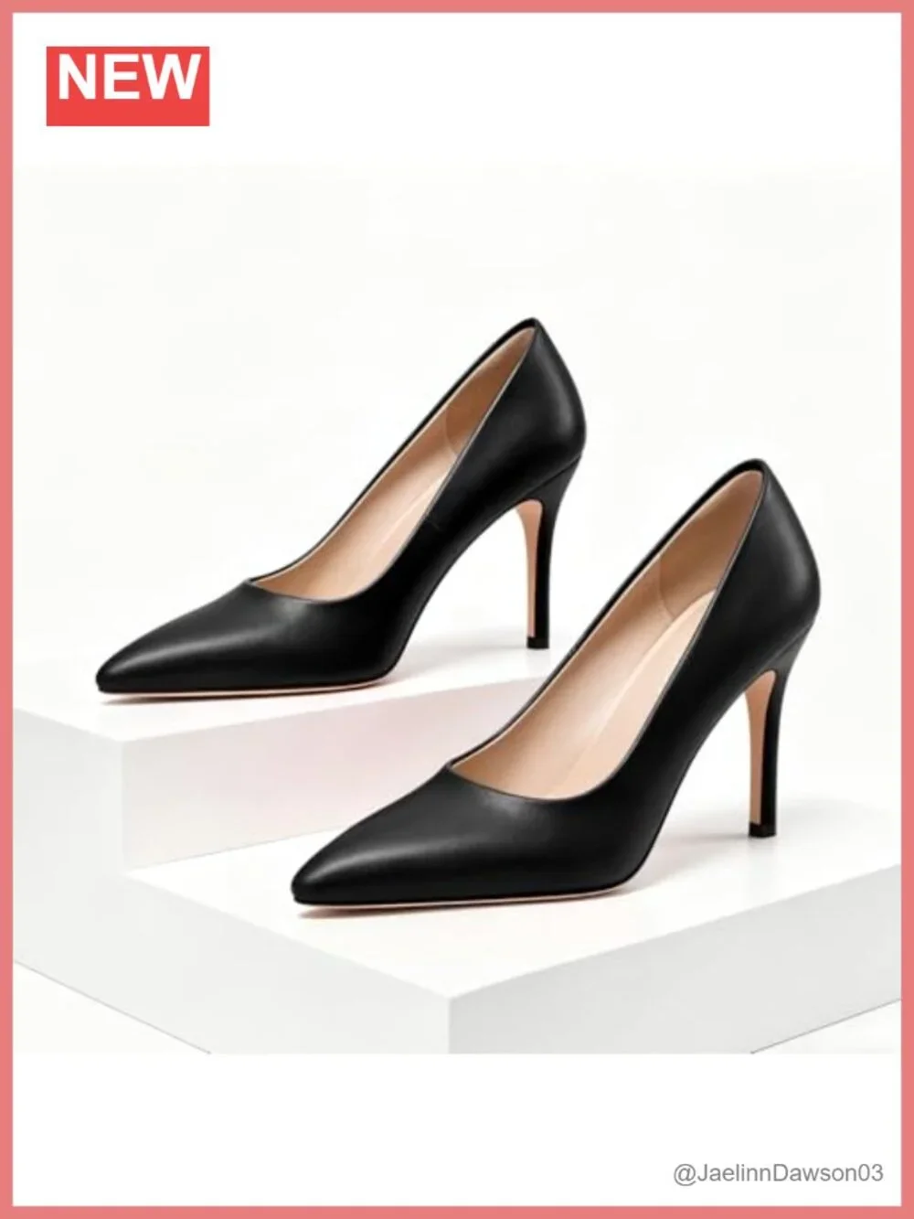 Women's Elegant Pointed Toe Stiletto Heel Pumps Classic Faux Leather Slip-On